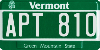 VT license plate APT810