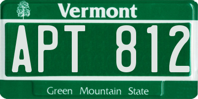 VT license plate APT812