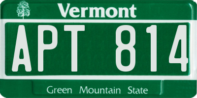 VT license plate APT814