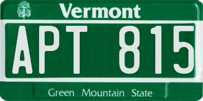 VT license plate APT815
