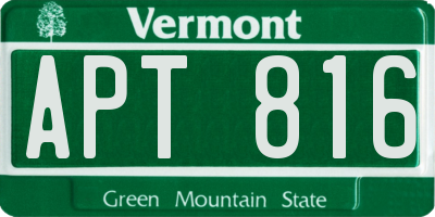 VT license plate APT816