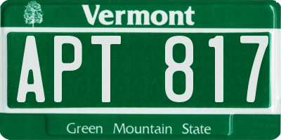 VT license plate APT817