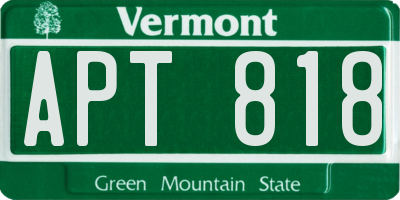 VT license plate APT818