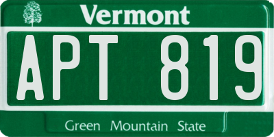 VT license plate APT819