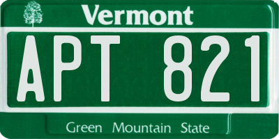 VT license plate APT821