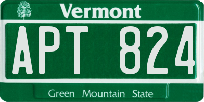 VT license plate APT824