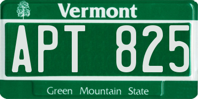 VT license plate APT825