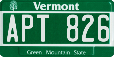 VT license plate APT826