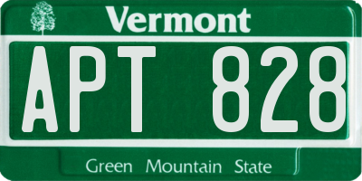 VT license plate APT828