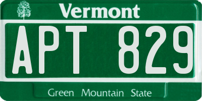 VT license plate APT829