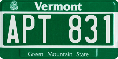 VT license plate APT831