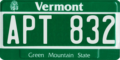 VT license plate APT832