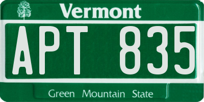 VT license plate APT835