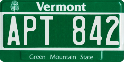 VT license plate APT842
