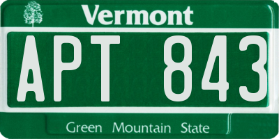 VT license plate APT843