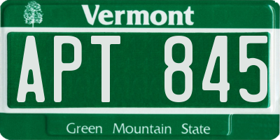 VT license plate APT845