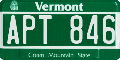 VT license plate APT846