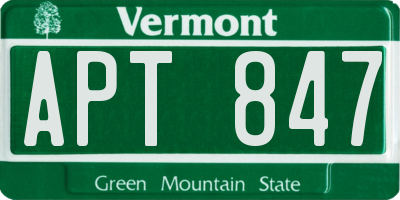 VT license plate APT847