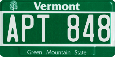 VT license plate APT848