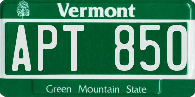 VT license plate APT850