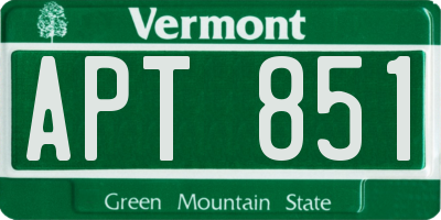 VT license plate APT851