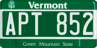 VT license plate APT852