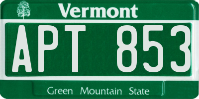 VT license plate APT853