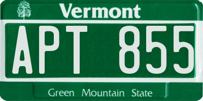 VT license plate APT855