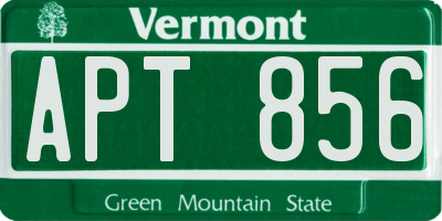 VT license plate APT856