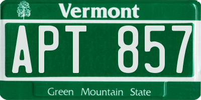 VT license plate APT857