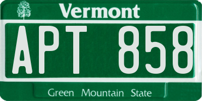 VT license plate APT858