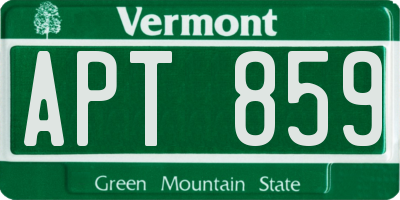 VT license plate APT859