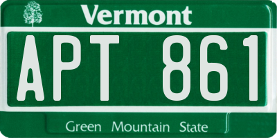 VT license plate APT861