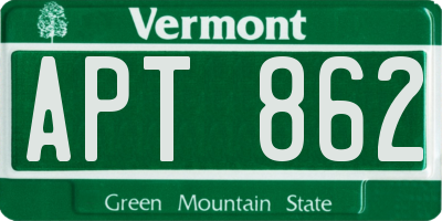 VT license plate APT862