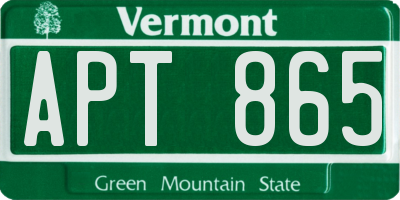 VT license plate APT865