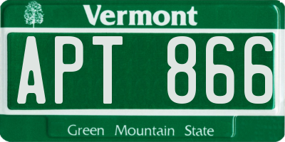 VT license plate APT866