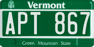 VT license plate APT867
