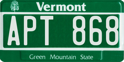 VT license plate APT868