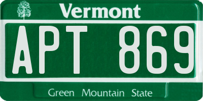 VT license plate APT869