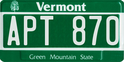 VT license plate APT870