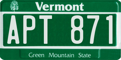 VT license plate APT871