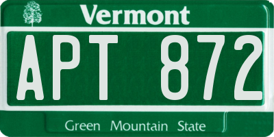 VT license plate APT872