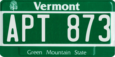 VT license plate APT873