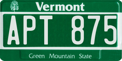 VT license plate APT875