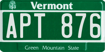 VT license plate APT876