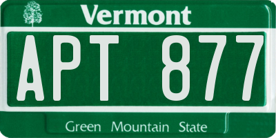 VT license plate APT877