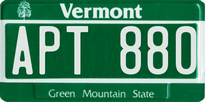 VT license plate APT880