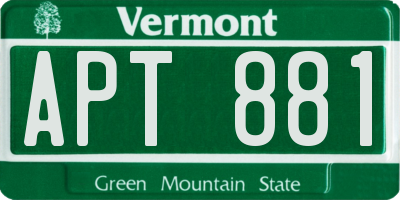 VT license plate APT881
