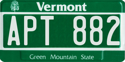 VT license plate APT882