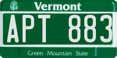VT license plate APT883